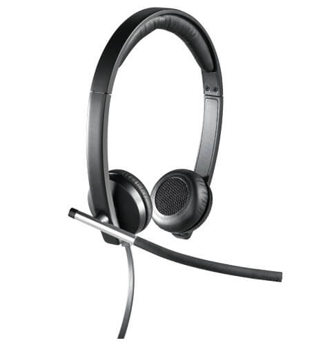 Logitech h650e stereo con controles para ajustar volumen